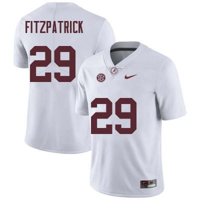 NCAA Men's Alabama Crimson Tide #29 Minkah Fitzpatrick Stitched College Nike Authentic White Football Jersey GQ17W08UB